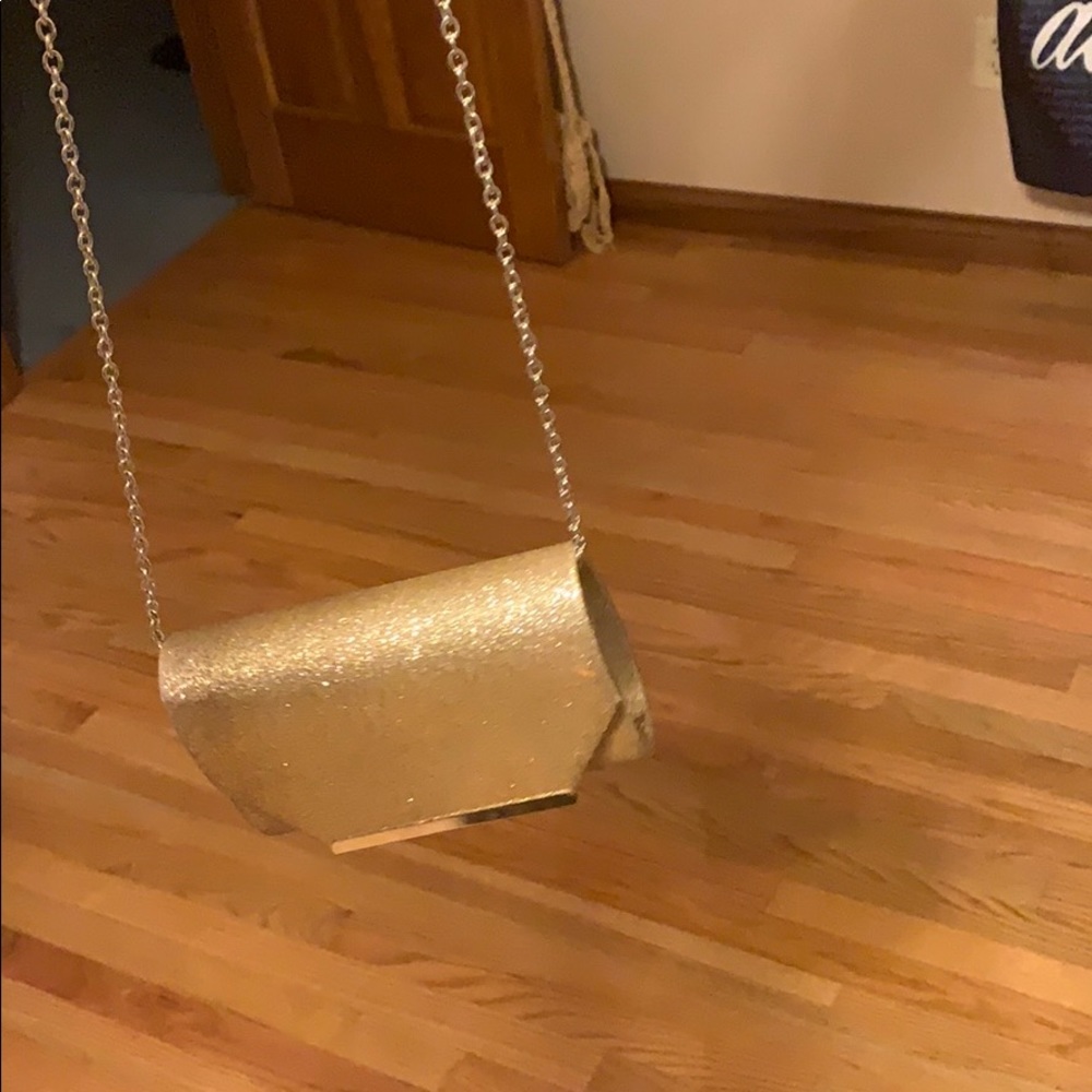 Gold purse with chain